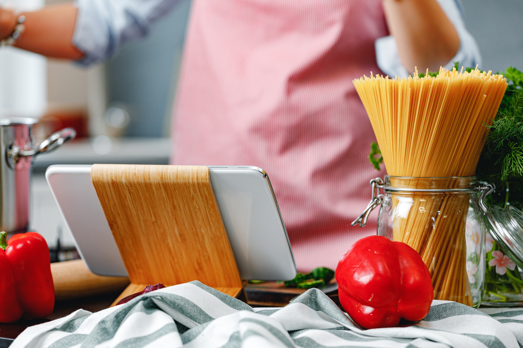 Set compatto per consulenza culinaria online